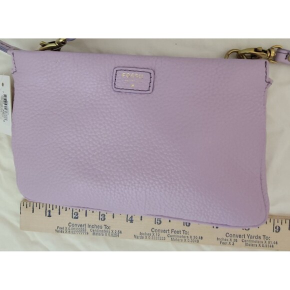 FOSSIL Lavender Pebbled Leather Convertible MIMI Crossbody Clutch Bag NWT Capsul - Picture 6 of 11
